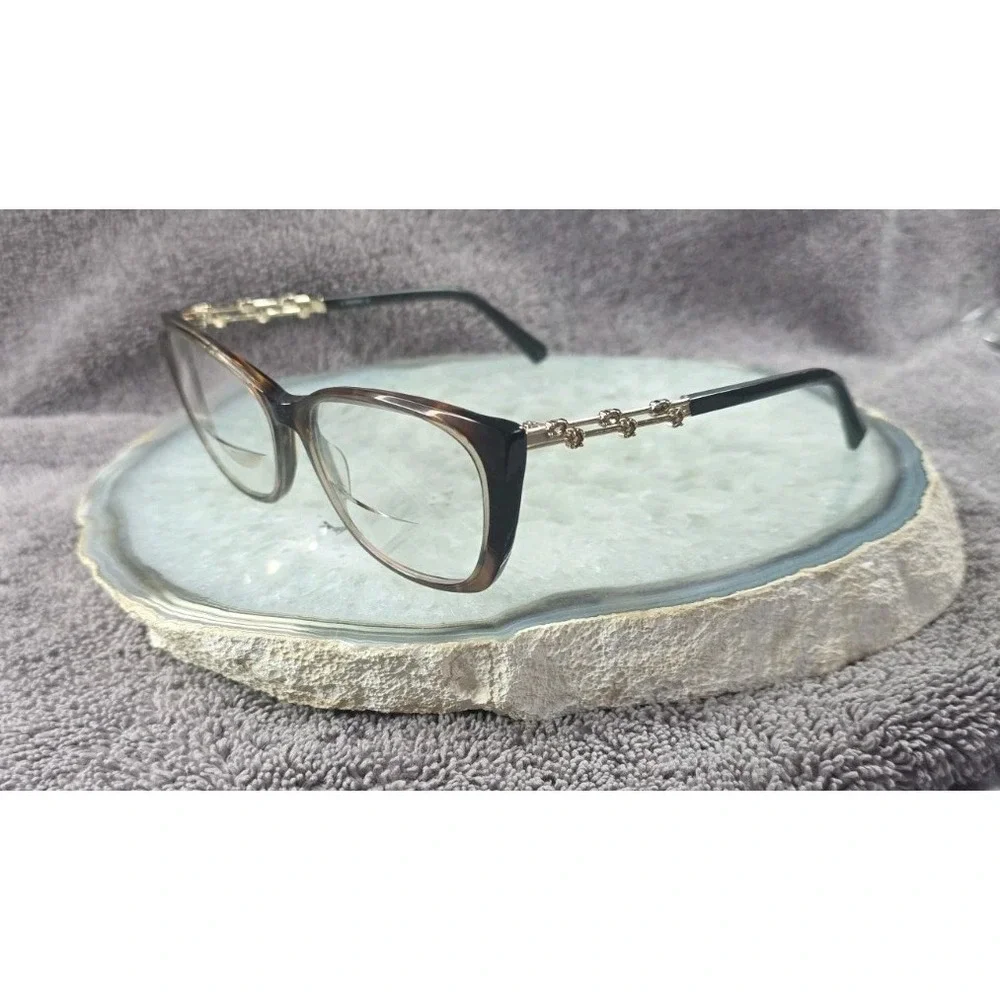 Swarovski Eyeglasses Frame SK 5383 047 Dark Brown Gold Crystal Temples 54-14-140